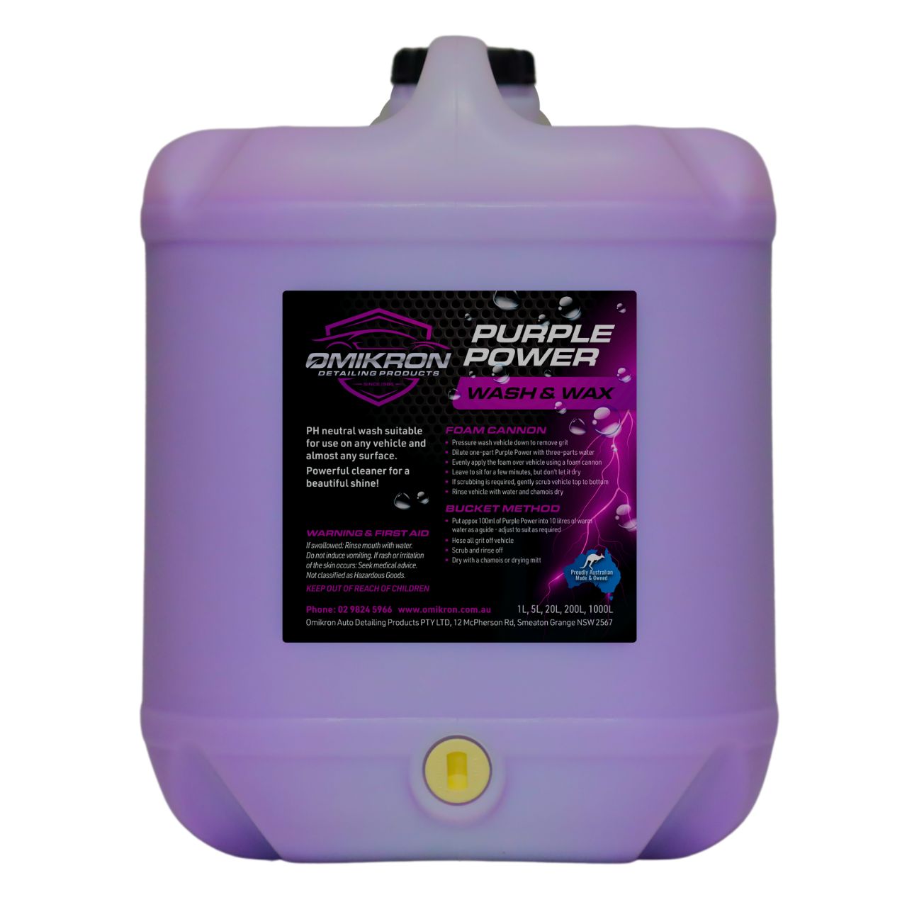 Purple Power Wash & Wax 20L